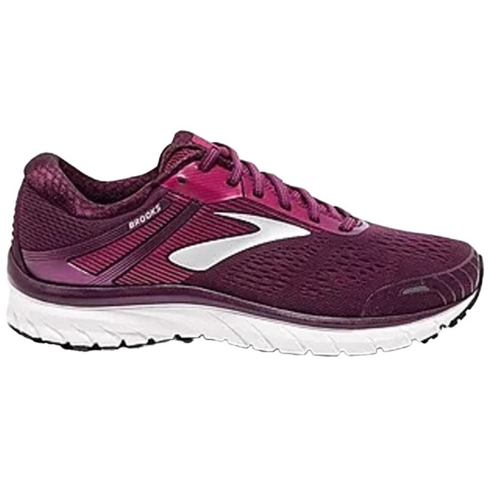 Brooks Adrenaline GTS 18 Road Running Shoes Lace Up Purple Burgundy 7.5M